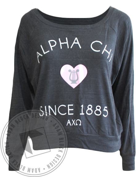Alpha Chi Omega Symbol Long Sleeve - Heart (464x585), Png Download