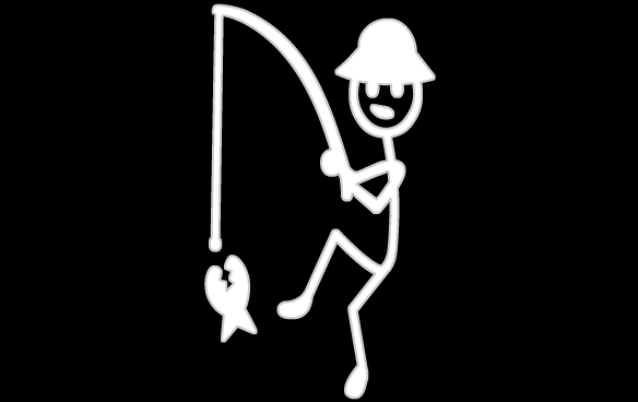 Stick Figure Fishing (584x368), Png Download
