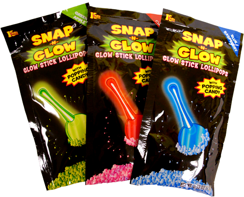 Snap N Glow Lollipop With Popping Candy For Fresh Candy - P. City Snap 'n Glow Lollipops With Popping Candy Assorted (500x500), Png Download