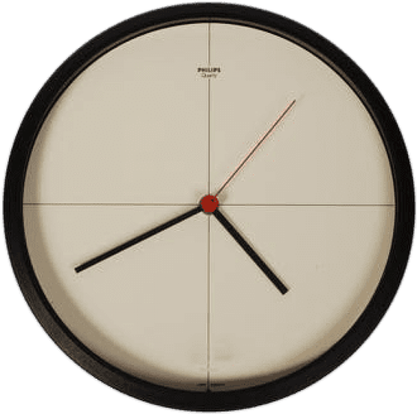 Wall Clock Philips Quartz From West Germany 80s - 80s Wall Clock (385x385), Png Download