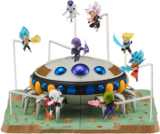 Introducing Dragon Stars Nano - Dragon Stars Nano Frieza And Frieza Spaceship Diorama (540x620), Png Download