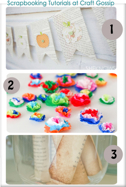 Pumpkin Bunting, Tissue Flowers And Ageing Paper Scrap - Make Mini Tissue Paper Flowers (450x646), Png Download