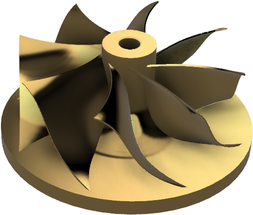 Autodesk Fusion360 Turbocharger Impeller V5 - Rose (1024x768), Png Download