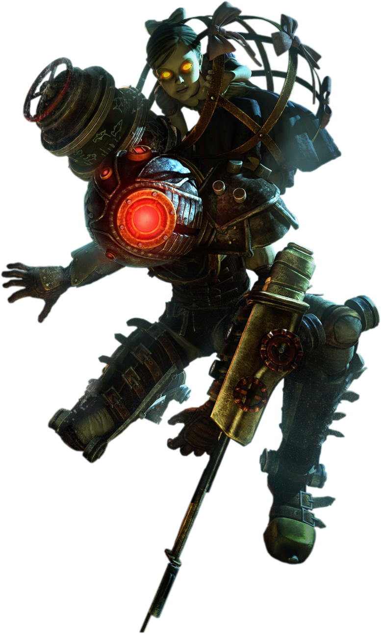 Bioshock 2 Big Sister With A Little Sister On Her Psd28429 - Big Sister Little Sister Bioshock (777x1292), Png Download