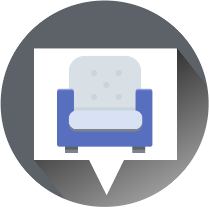 Arm Chair Flat Design - Chair (450x450), Png Download