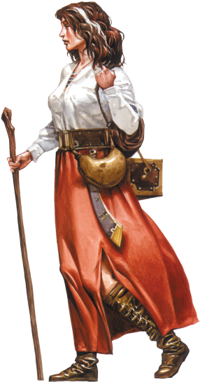 F Wizard Staff Dagger Lwlvl Dsa Kroetenhexe - Desna Cleric (300x555), Png Download