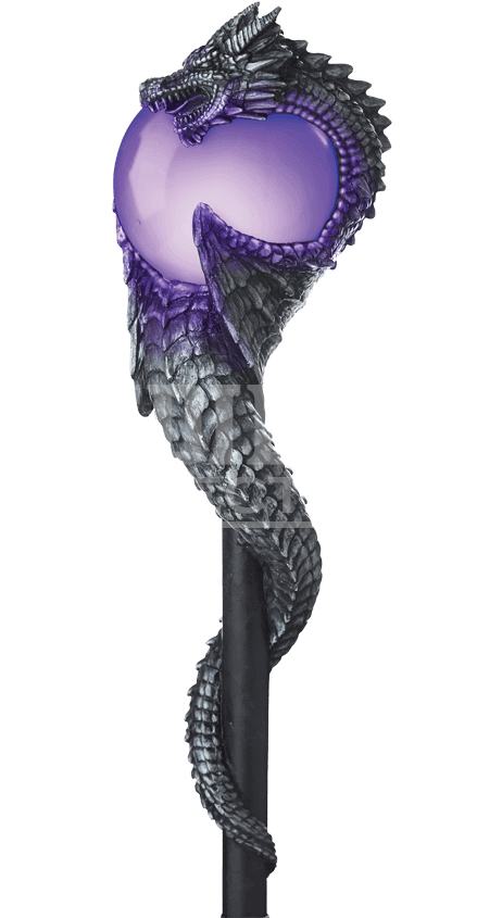 Wizard Dragon Orb Costume Staff - Baton Magique De Sorcier (850x850), Png Download