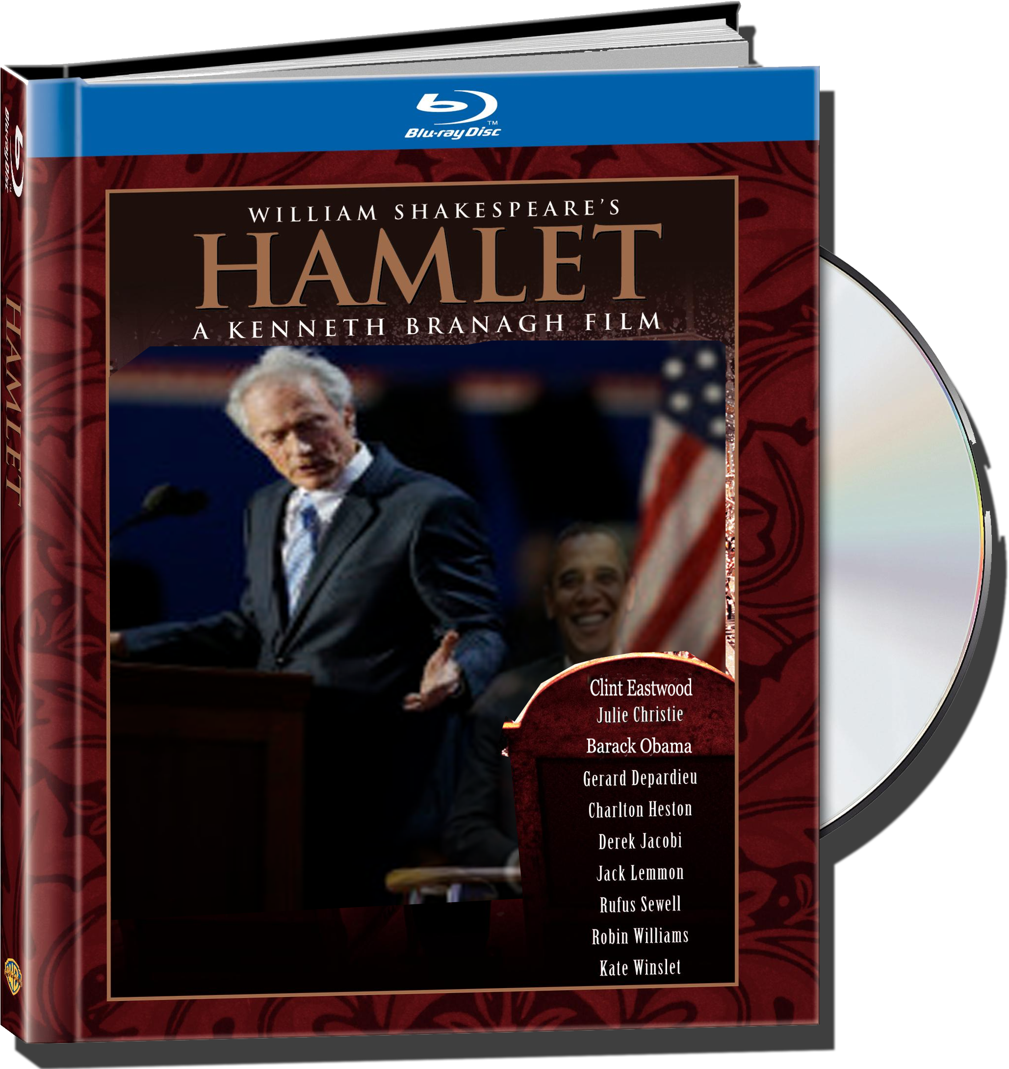 Kanneth Branaugh Announces New Release Of Hamlet With - Hamlet - (region A Import Blu-ray Disc) (2125x2229), Png Download