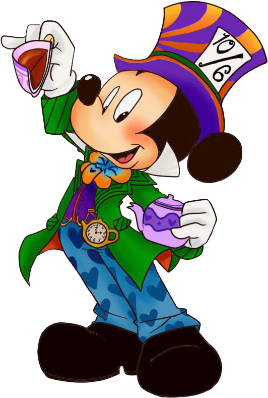 Mickey Mouse Pirate Back To - Mad Hatter Mickey Disney (560x798), Png Download