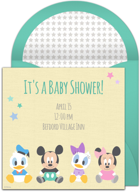 Free Disney Baby Shower Online Invitation Punchbowl - Baby Shower Invite Disney (650x650), Png Download