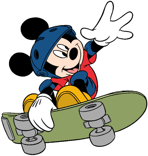 Mickey Skateboarding - Mickey Mouse Para Colorear (519x547), Png Download