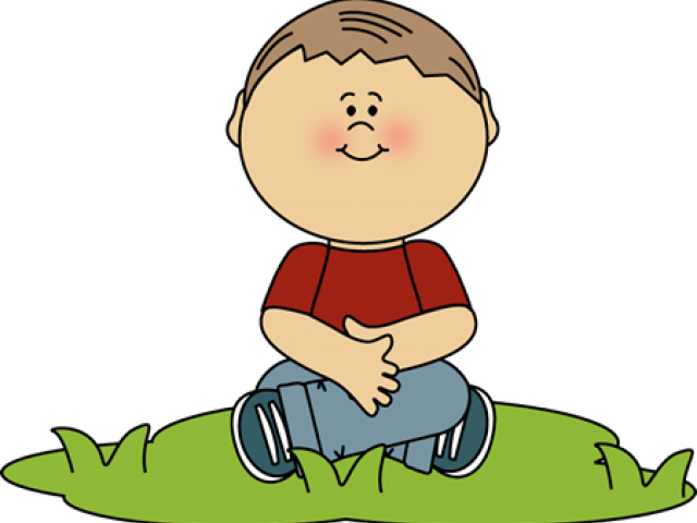 Boy Sitting In Grass Clip Art - Sit Criss Cross Clipart (450x343), Png Download