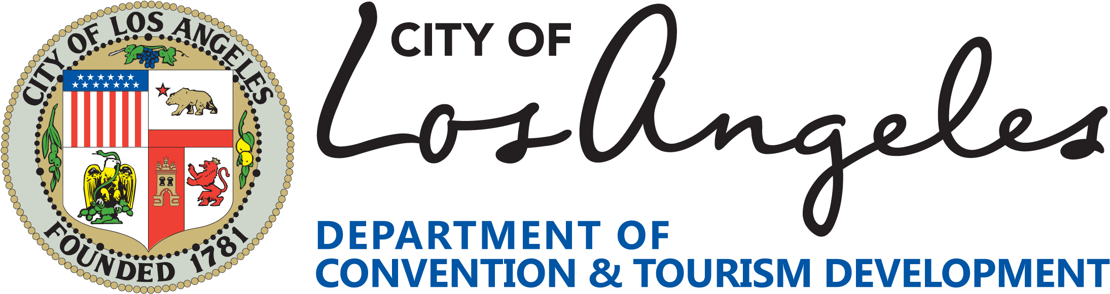Logo For The Department Of Convention And Tourism Development - City Of Los Angeles Logo (2368x888), Png Download