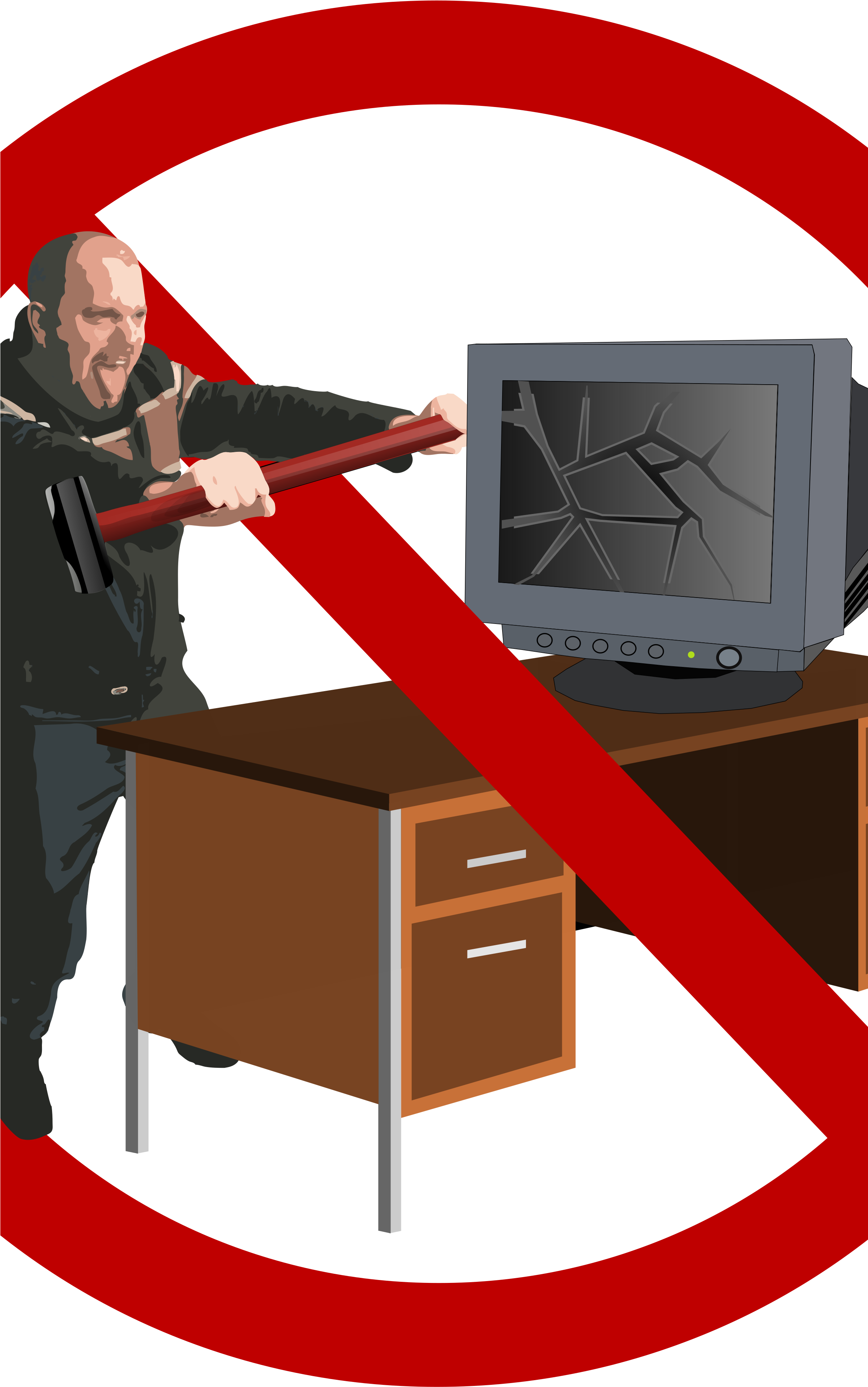 This Free Icons Png Design Of Computer Rage Forbidden (2400x3927), Png Download