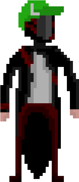 Guy In Luigi Hat - Pixel Art Shooting Animation (310x690), Png Download