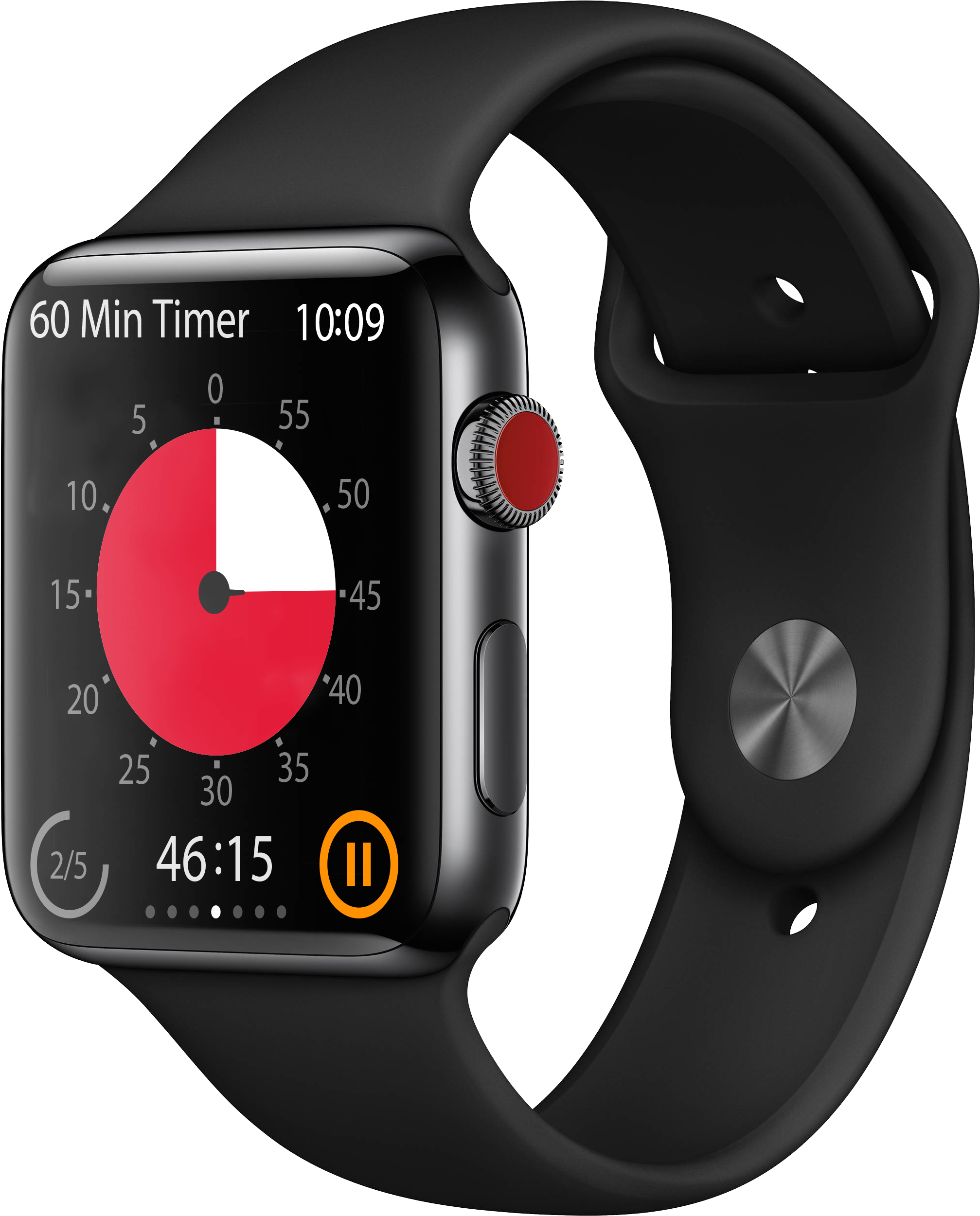 Apple Watch Series 3 42mm Space Grey Aluminium Case (2500x2500), Png Download