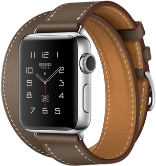 Apple Watch Hermès, 38mm Stainless Steel Case With - Apple 38mm Hermès Double Tour (470x556), Png Download