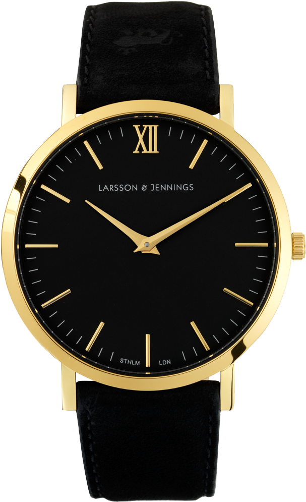 Watch Png Transparent Image - Larsson And Jennings Black Leather Strap (766x1000), Png Download
