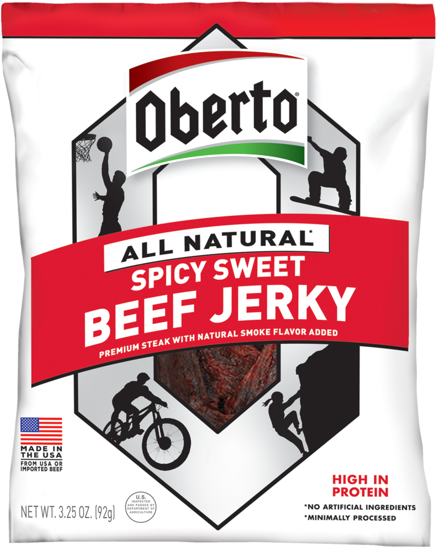 Spicy Sweet Web - Oberto All Natural Beef Jerky Teriyaki (1000x1254), Png Download