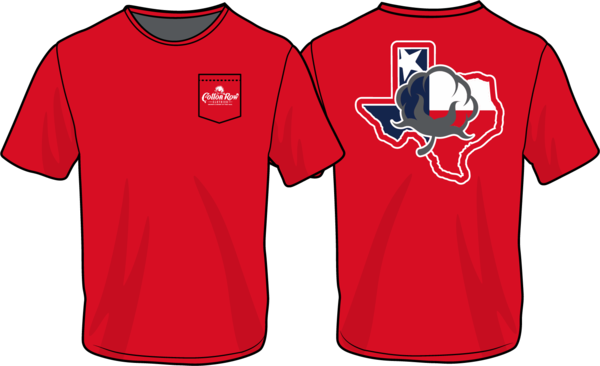 Short Sleeve Texas Star Red - Texas (600x366), Png Download