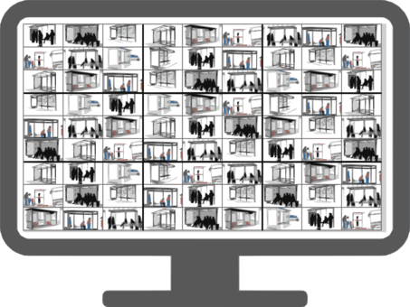 Closed-circuit Television Camera Matrix Computer Monitors - Cctv Monitor Matrix (453x340), Png Download