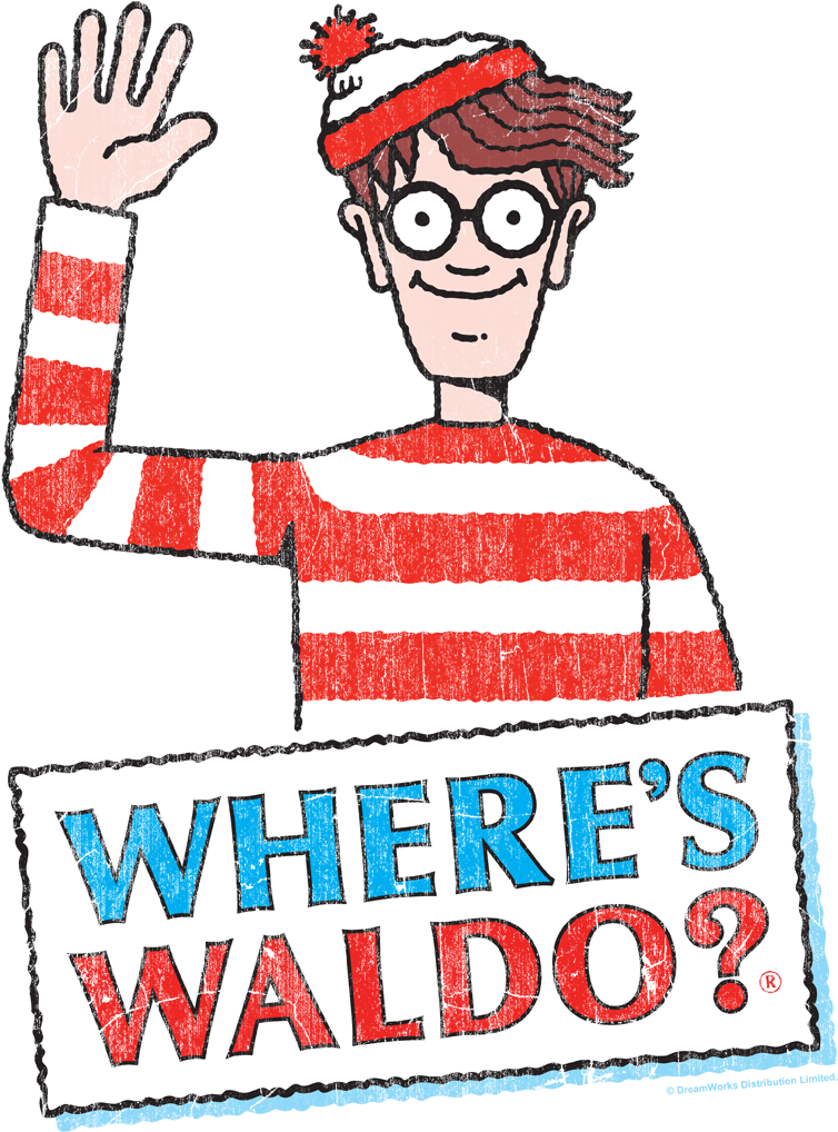 Where's Waldo Waldo Wave Men's Crewneck Sweatshirt - Where's Waldo Logo Png (850x1230), Png Download