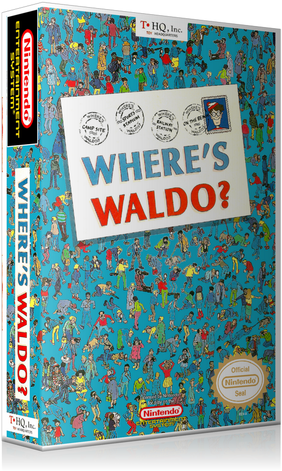 Nes Where's Waldo Retail Game Cover To Fit A Ugc Style - Nintendo Where's Waldo? (800x960), Png Download