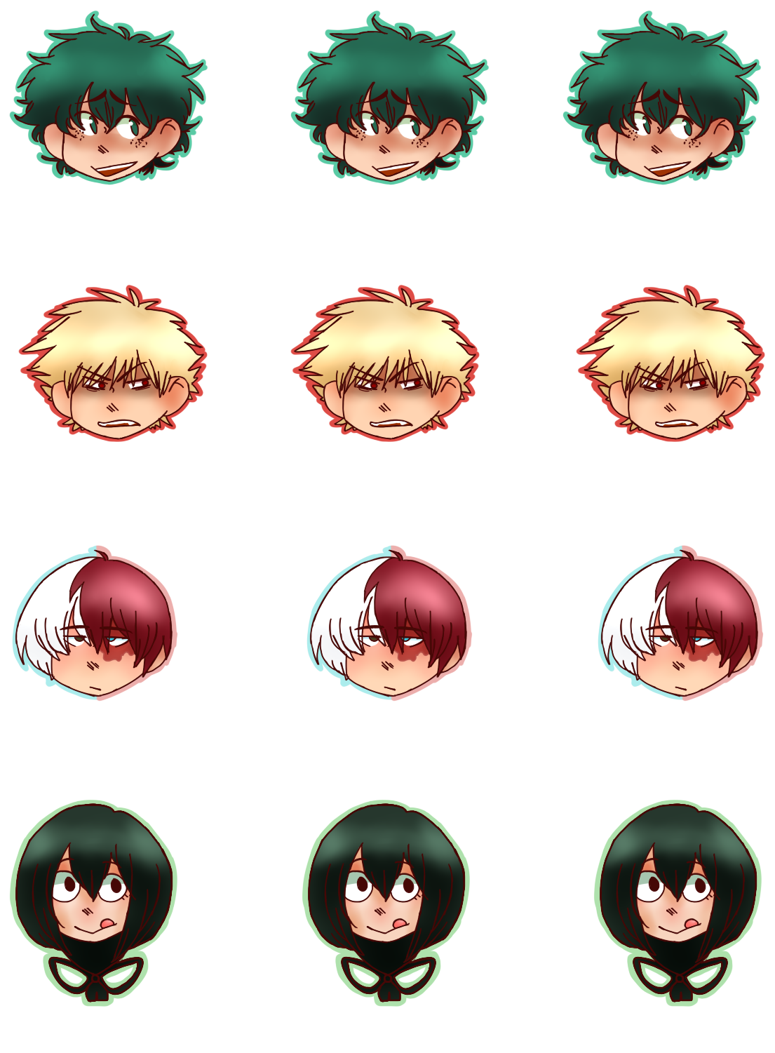 Download Set1 Original My Hero Academia Sticker Pack PNG Image with
