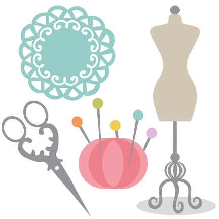 Sewing Set Svg Cutting Files For Scrapbooking Cute - Cute Sewing Clip Art (432x432), Png Download