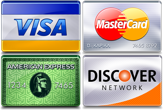 American Express - Visa American Express Discover Mastercard Credit Cards (600x404), Png Download