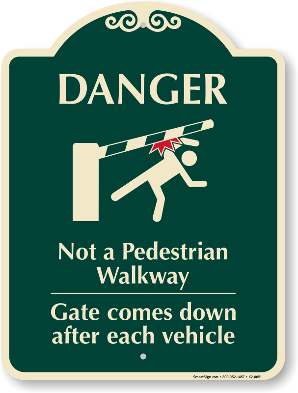 Danger Not A Pedestrian Walkway Sign - Beware Of Alligators Sign (607x800), Png Download