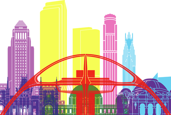 Los Angeles Skyline - Los Angeles Skyline Pop (600x404), Png Download