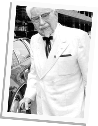 Colonel Sanders Dons His Dapper White Suit For The - Colonel Sanders Full Length (323x416), Png Download