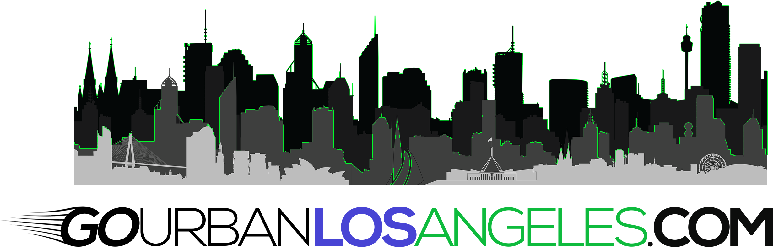 Go Urban Los Angeles - City Border Png (2880x1265), Png Download