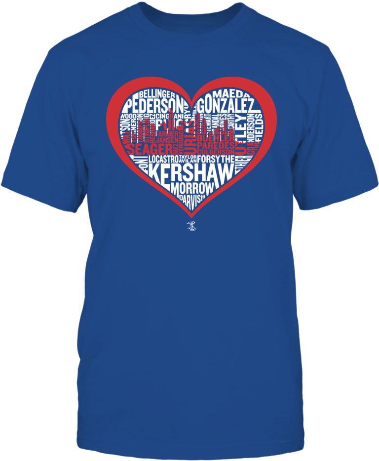 2017 Los Angeles Heart Skyline Team Roster T-shirt, - Dodger Jerseys Women (1000x1000), Png Download