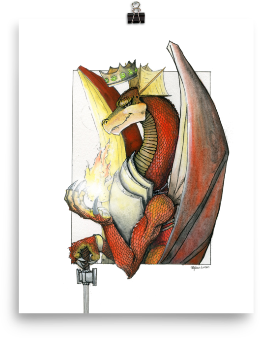 Kingly Might, Magical Flight, Royal Knight, Red Dragon - Art (1000x1000), Png Download