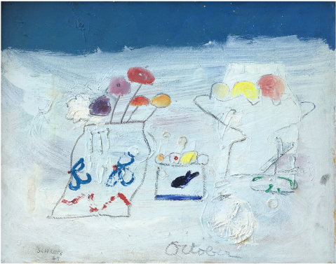 Edith Schloss [1919-2011] American Modernist Artist - Oil Painting (720x720), Png Download