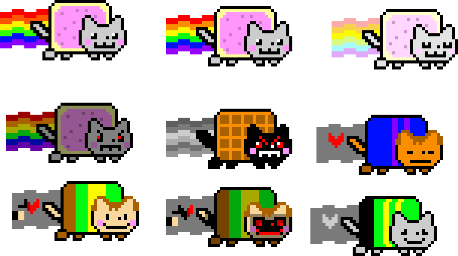 Nyan Cat Different Versions - Nyan Cat (1570x900), Png Download