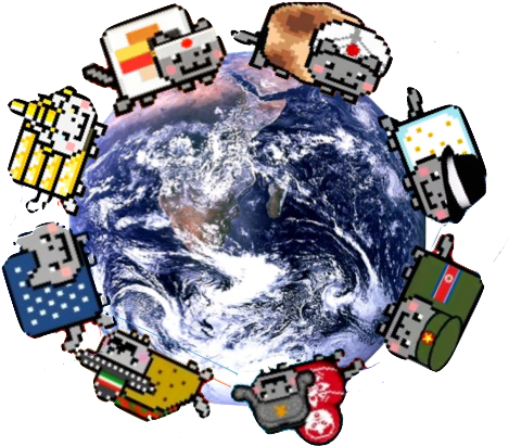 Nyancatsworld - Planet Earth (592x442), Png Download