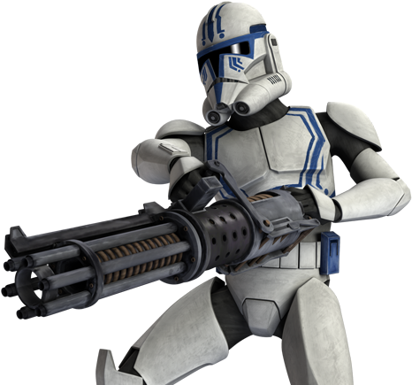 Hardcase In Phase 2 Armor With A Z-6 Rotary Cannon - Star Wars The Clone Wars 501st Troopers (474x437), Png Download