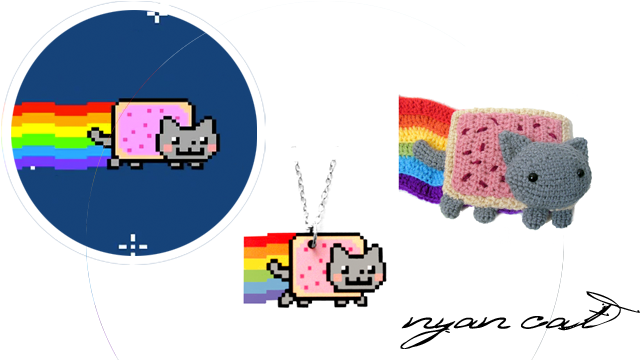 Aunque La Creación Original No Es Japonesa, El Carácter - Crochet Pattern - Amigurumi Pop Tart Cat, Nyan Cat, (647x359), Png Download