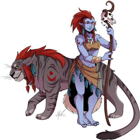 A Troll Druid Character Of Mine Currently Unnamed, - Cartoon (500x507), Png Download