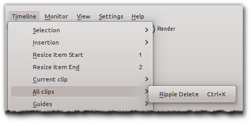 Kdenlive Timeline Allclips Rippledelete - Kdenlive (490x246), Png Download