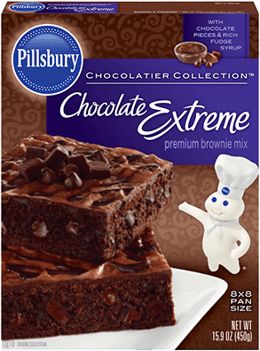 Chocolatier Collection™ Chocolate Extreme Premium Brownie - Pillsbury Brownies (400x400), Png Download