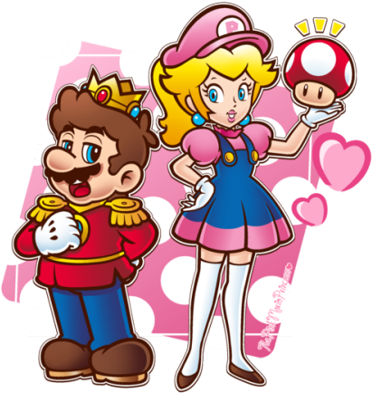 King Mario & Peach - Super Mario Deviantart (500x478), Png Download