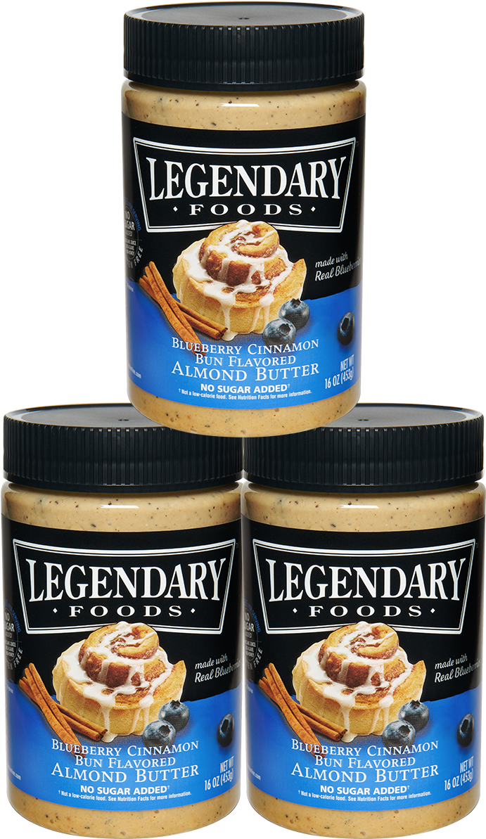 3-pack Blueberry Cinnamon Bun Almond Butter (744x1280), Png Download