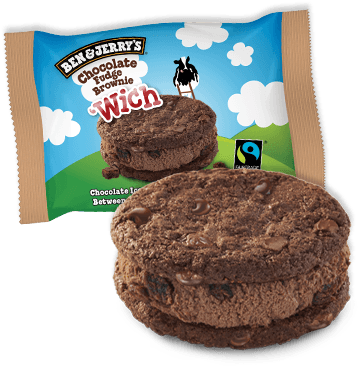 Chocolate Fudge Brownie 'wich Ice Cream Bar - Ben & Jerry's Chocolate Fudge Brownie Wich (374x479), Png Download