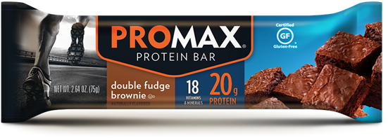 Picture Of Double Fudge Brownie - Promax Protein Bars (600x251), Png Download