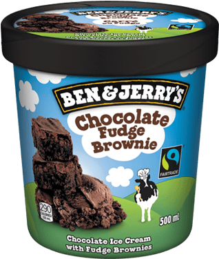 Chocolate Fudge Brownie Pint - Ben En Jerry Chocolate Fudge Brownie (374x479), Png Download