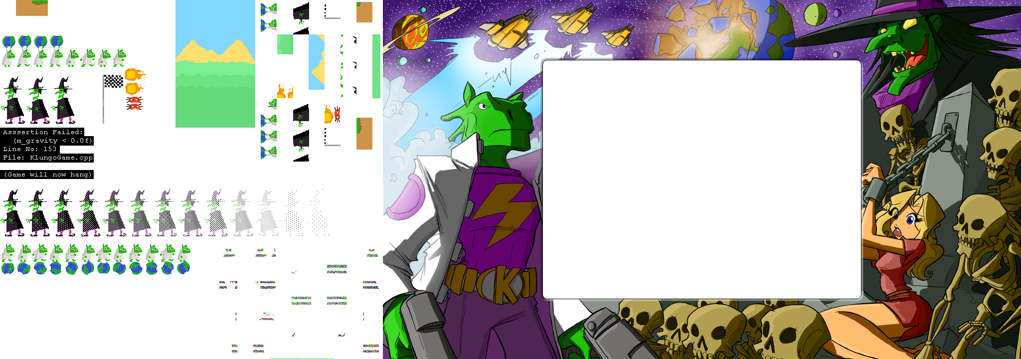 Aid Texture Banjox Klungosarcade Spritesheet - Hero Klungo Saves The World Background Art (2048x720), Png Download